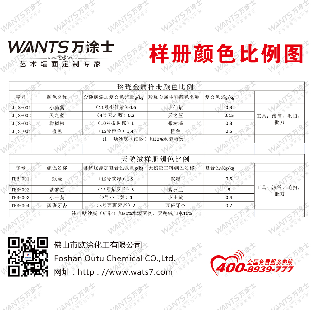 玲瓏金屬，天鵝絨顏色比例二維碼