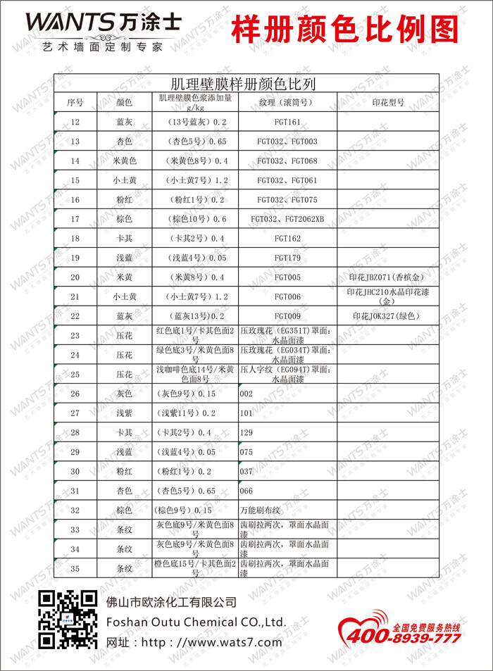 肌理壁膜顏色比例二維碼